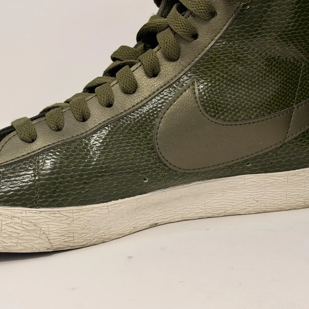 Nike Blazer Mid Leather Premium Snake Women's‎ US 8.5 Olive Green 685225-300